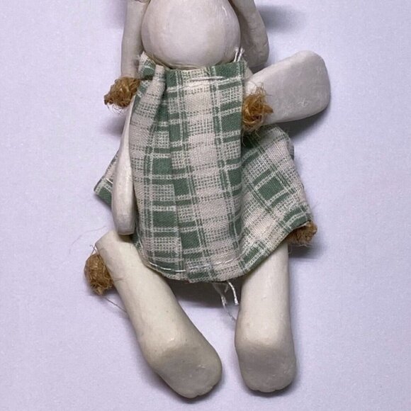 Russ Berri 13900 VTG Country Kin Sculptstone Jointed Bunny Shelf Sitter Figurine - Picture 7 of 9